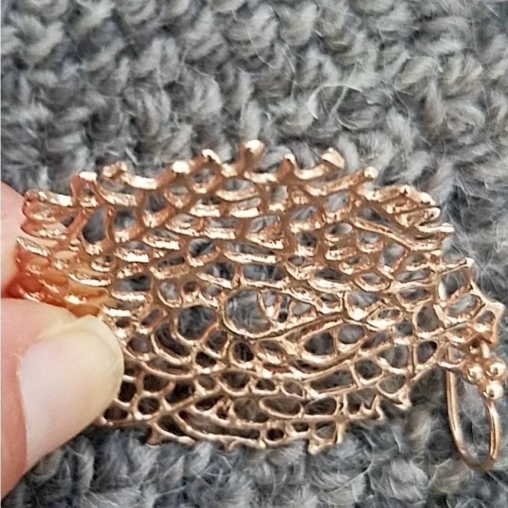 Henri Bendel Statement Earrings Dangling Rose Gold - image 2